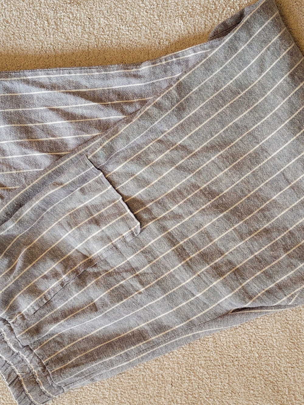 Martha Stewart Collection Linen Blend Striped Wide-Leg Lounge Pants L